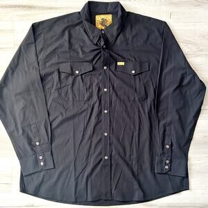 Dixxon Shirt Mens 3XL Black The Outlaw Bamboo Blend Snap Front Western Workwear